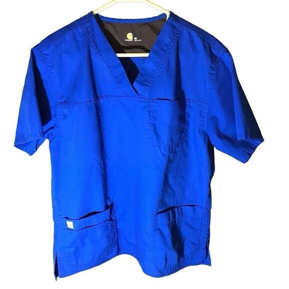 Carhartt Scrub top Mens size Medium blue pockets nurse medical uniform - Picture 3 of 5